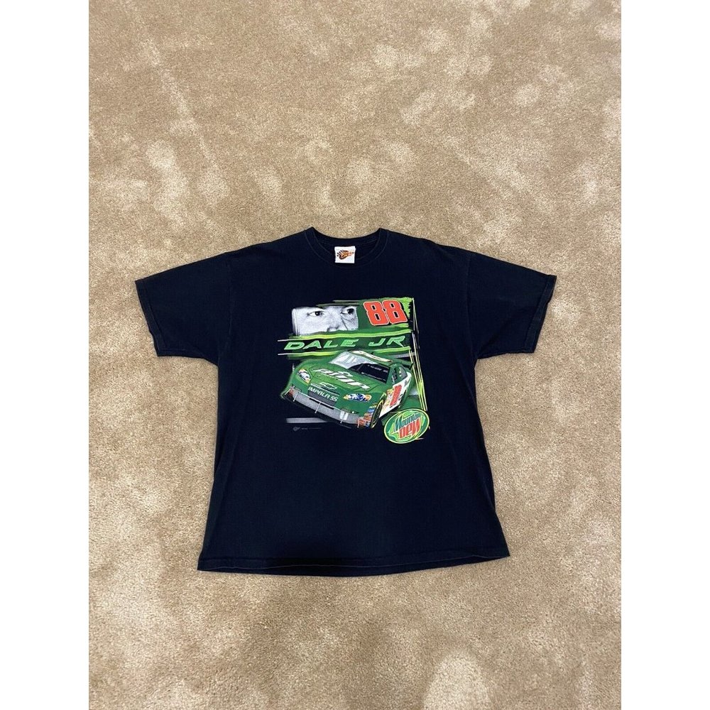 Winners Circle NASCAR Dale Earnhardt Jr #88 Mountain Dew 2007 T-Shirt Black XL
